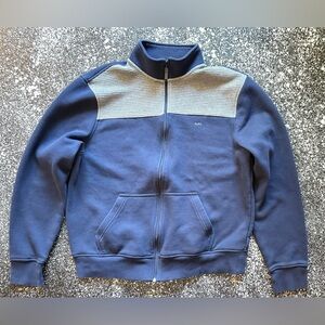 MK Michael Kors Full Zip Fleece Jacket Size Large Navy / Gray